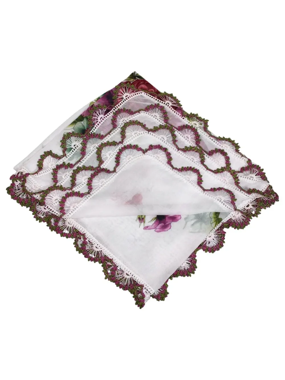 Tulbent Scarf Handmade Crochet Detailing NWOT